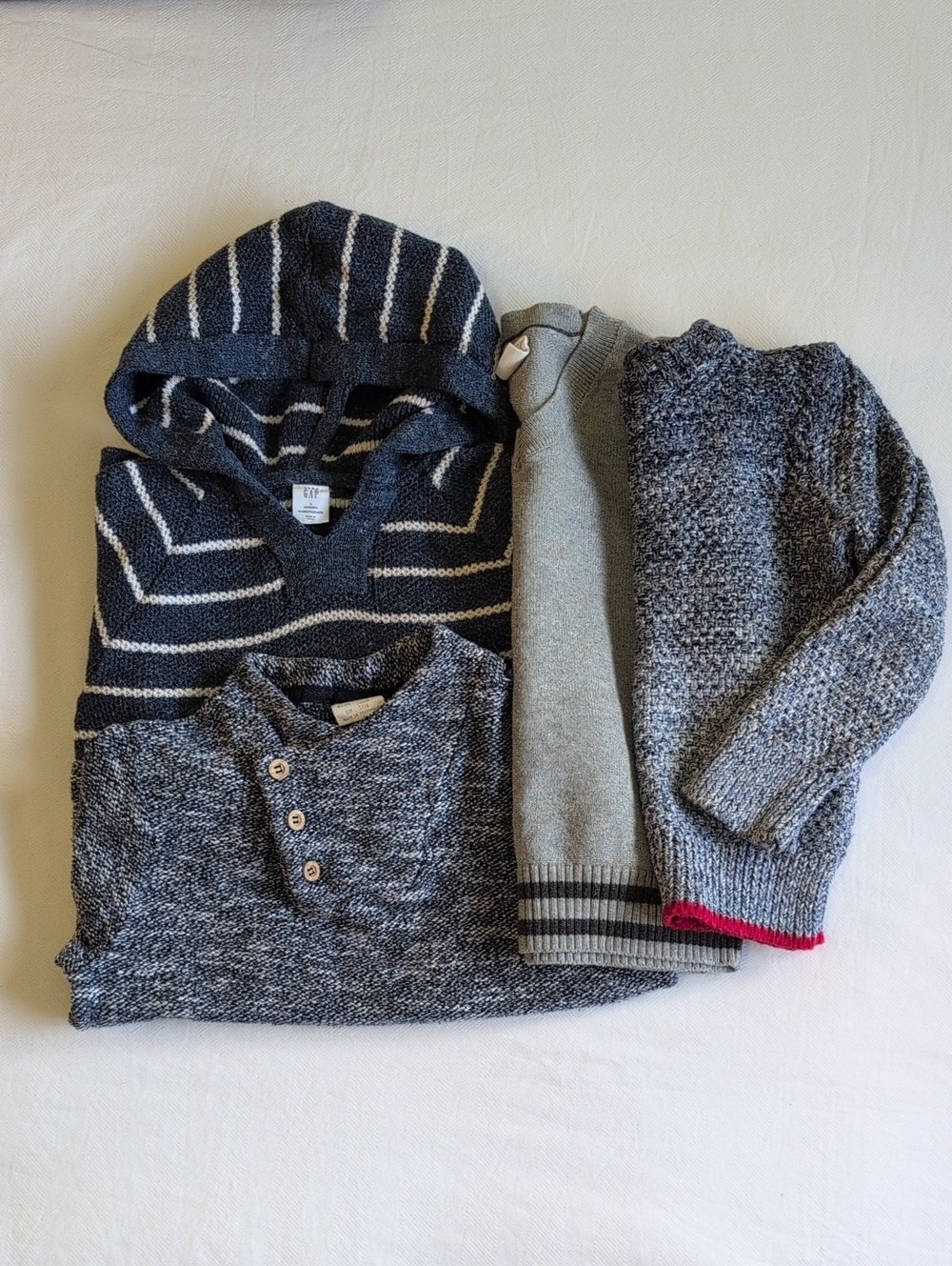Size 3T Boys Preppy & Trendy Knit Sweater Bundle Lot - Zara Baby Gap (4 Pack)